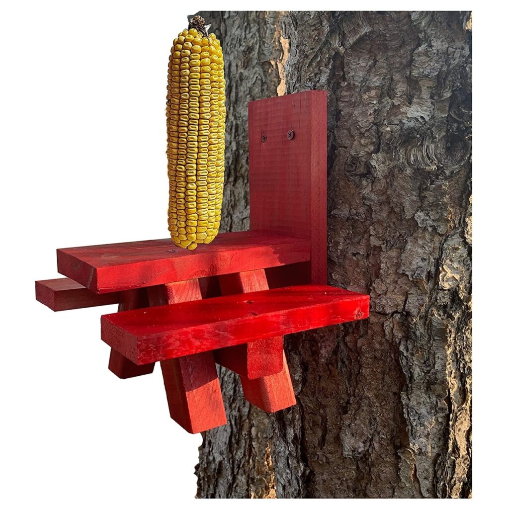 SquirrelSupply.com - Red Squirrel Feeder Picnic Table - Large