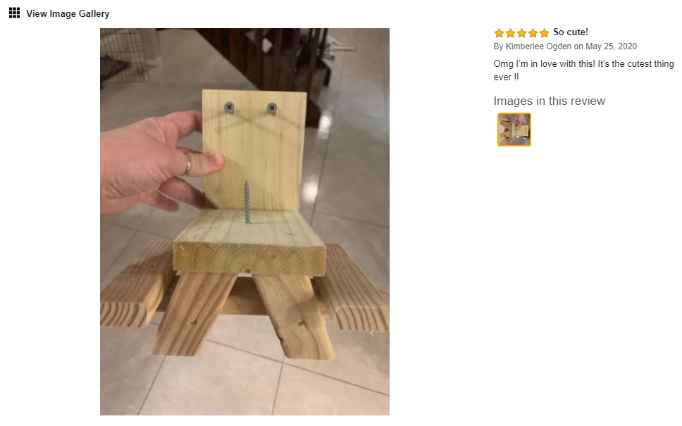 SquirrelSupply.com - Squirrel Feeder Picnic Table Hand Made in USA by Local Craftsmen– Premium Treated Wood – Just Add a Corn Cob and Enjoy