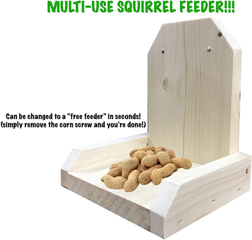 SquirrelSupply.com - Squirrel Feeder Platform – Hand Made in USA – Uses Corn Cob for Fun Squirrel Entertainment