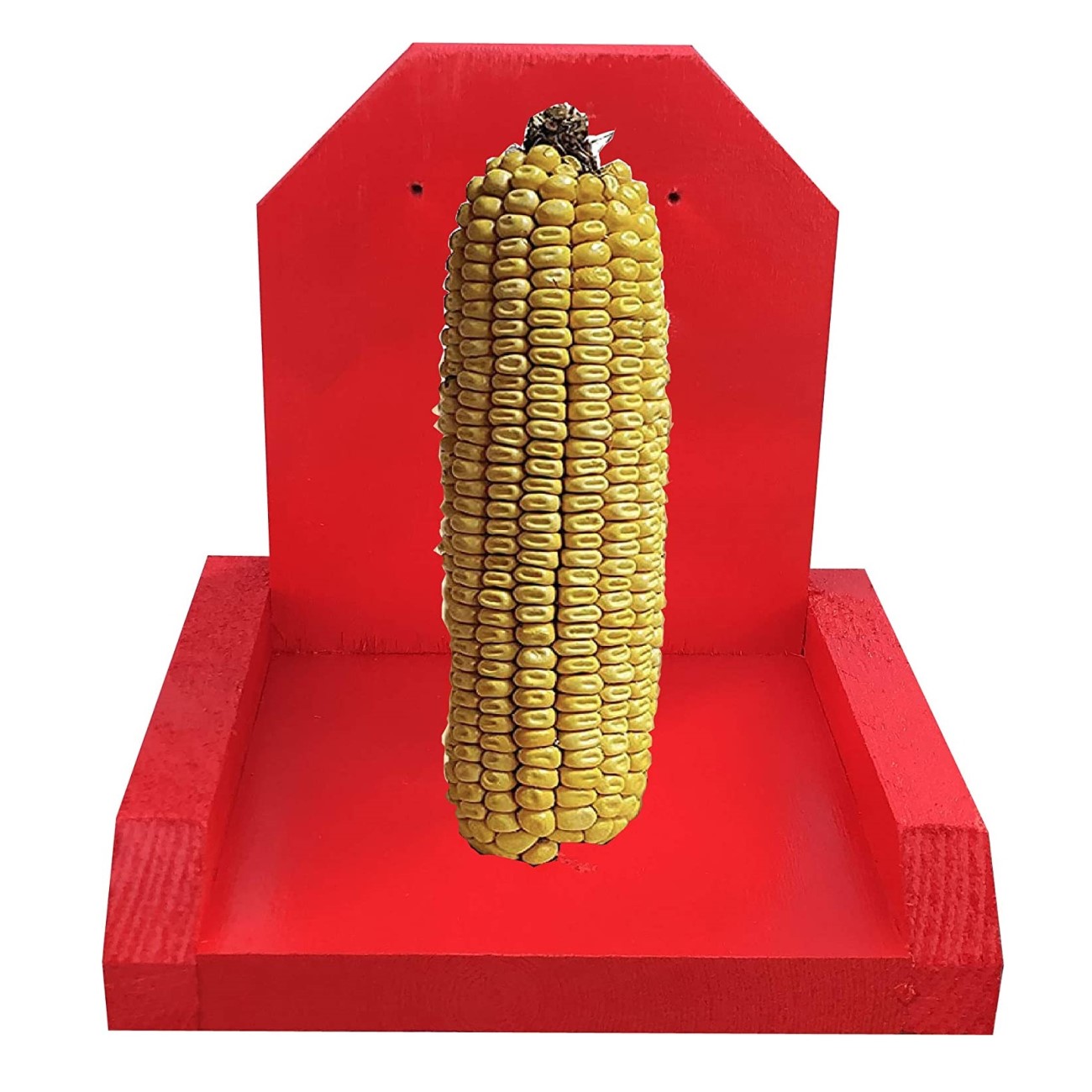 SquirrelSupply.com - Squirrel Feeder Platform – Red - Hand Made in USA – Uses Corn Cob for Fun Squirrel Entertainment